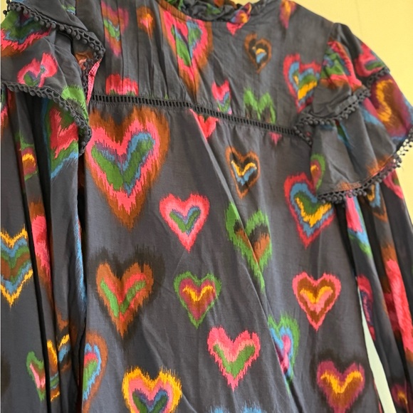 Farm Rio Colorful Heart Patterned Dress - Picture 2 of 3